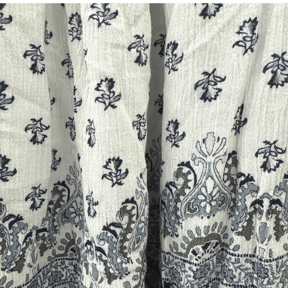 Aeropostale Boho Babydoll Tank Top XL Blue White Floral Lace Trim Sleeveless - Picture 5 of 8